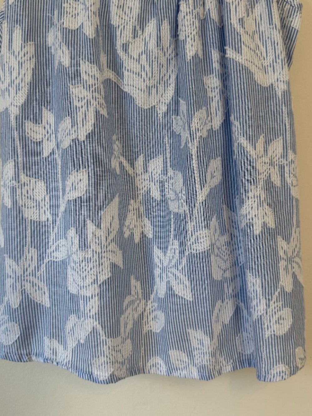 Soma Cotton Striped Floral Jacquard Pajama Cami Small Blue White New With Tags - Picture 14 of 15
